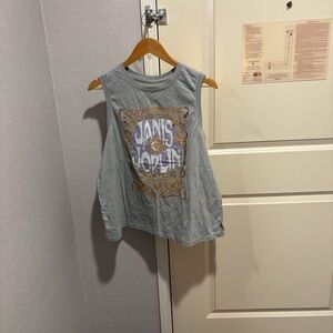 Vintage-Inspired Gray Graphic Tank Top